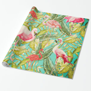 Papier Cadeau Mon Aloha jardin de Flamant rose d'oiseau de