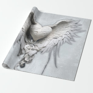 Papier Cadeau Mon Coeur d'Ange, Coeur ailé
