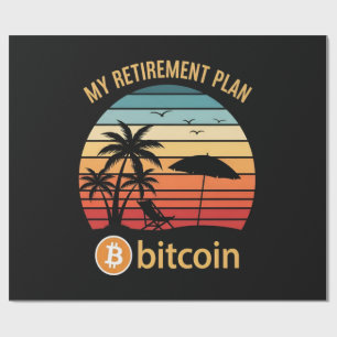 Papier Cadeau Mon Plan de Retraite Bitcoin Plage Coucher de Sole