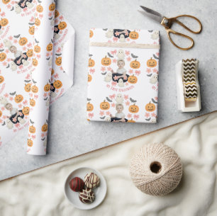 Papier Cadeau Mon premier Halloween Mignonne Citrouille et cou