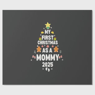 Papier Cadeau Mon premier Noël en tant que maman 2025 Xmas