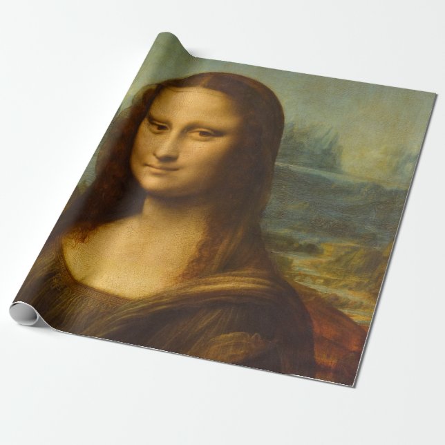 Papier Cadeau Mona Lisa, La Joconde, 1503 par Leonardo da Vinci (Déroulé)