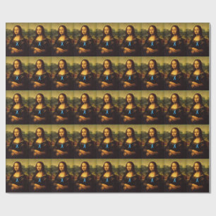 Papier Cadeau Mona Lisa Porte du ruban bleu