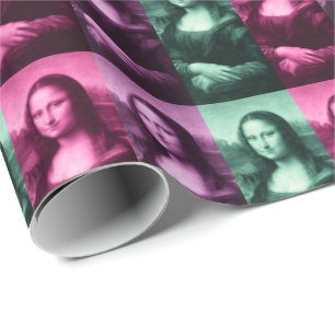 Papier Cadeau Mona Lisa Rose vert violet