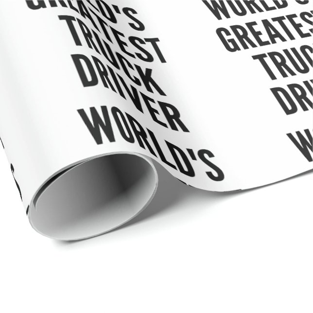 Papier Cadeau Monde plus grand conducteur de camion (Coin rond)