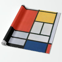 Mondrial Composition Rouge Jaune Bleu Noir