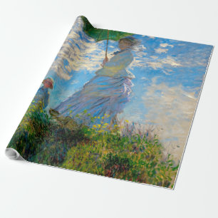 Papier Cadeau Monet Parasol femme peinture d'art