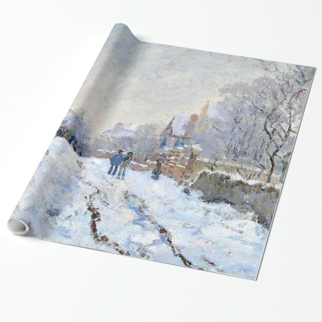 Papier Cadeau Monet - Scène de neige à Argenteuil (Déroulé)