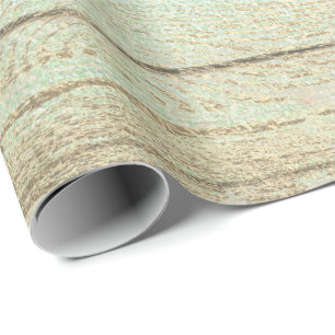 Papier Cadeau Monnaie Vert Métallique Champaig Or Bois Rustique