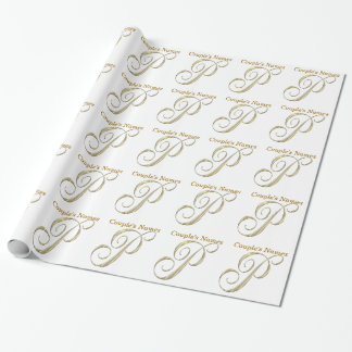 Papier cadeau Monogram P mariage