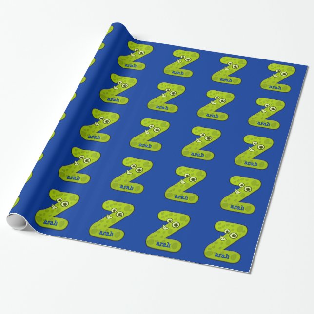 Papier Cadeau monogramme animal - Z (Déroulé)