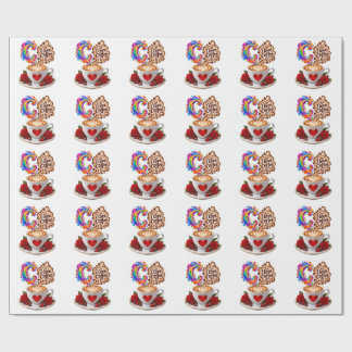 Papier Cadeau Monogramme arc-en-ciel de lettre 3D de luxe C J'ai