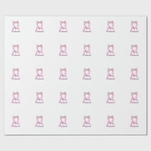 Papier Cadeau monogramme arc rose bridesmaid moderne girly rusti