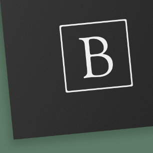 Papier Cadeau Monogramme classique simple   Texte noir et blanc