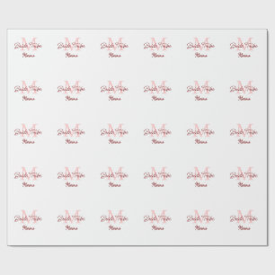 Papier Cadeau Monogramme de tribu de mariée simple rouge mini en