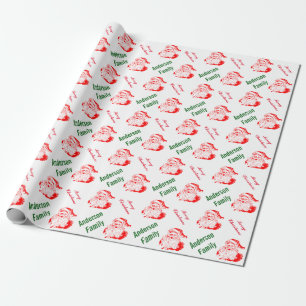 Papier Cadeau Monogramme de vacances de Noël du père noël