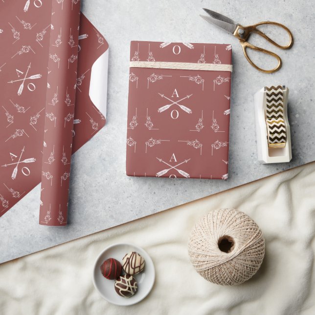 Papier Cadeau Monogramme en terre cuite et flèches (Artisanat)