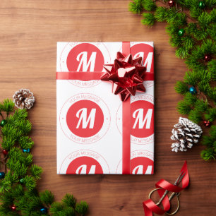 Papier Cadeau Monogramme et Modèle de texte circulaire personnal