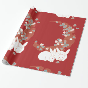 Papier Cadeau Monogramme fin Cool Cute Girl Retro Floral