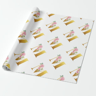 Papier Cadeau Monogramme Floral Botanique Moderne