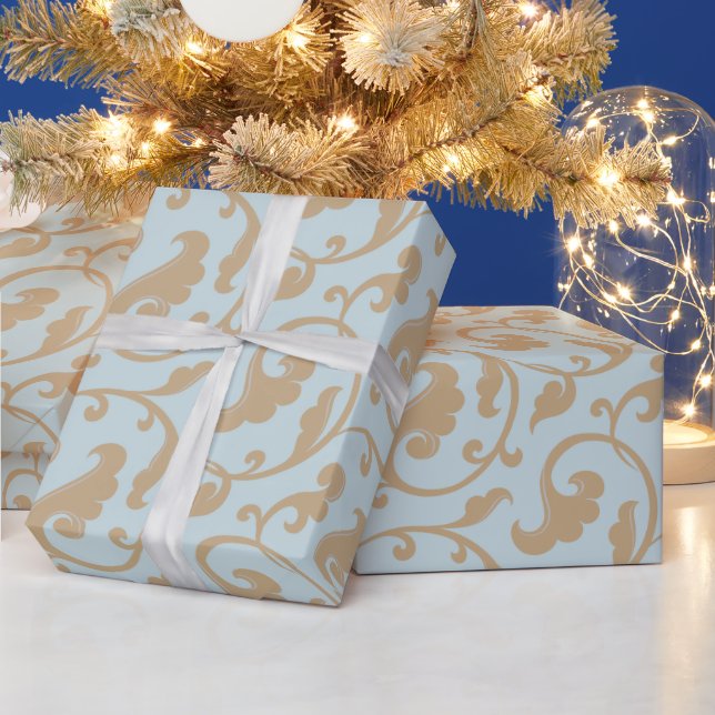 Papier Cadeau Monogramme floral de motif de caramel girly (Vacances)