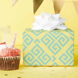Papier Cadeau Monogramme géométrique principal grec jaune chic