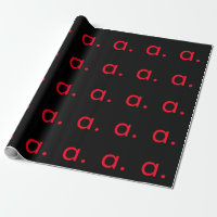 Monogramme initiale lettre rouge noir moderne uni