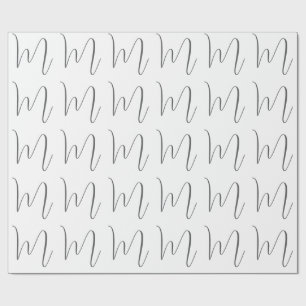 Papier Cadeau Monogramme Moderne Simple Minimaliste Uni
