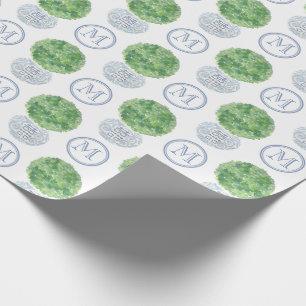 Papier Cadeau Monogramme personnalisé À feuillage persistant Top