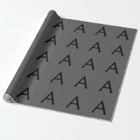 Monogramme simple gris classique Ajouter un nom in