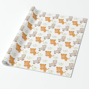 Papier Cadeau Monogramme   Sweet Safari