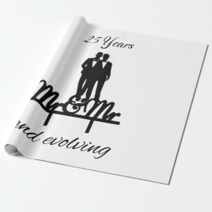 papier cadeau Monsieur et Monsieur blanc et noir