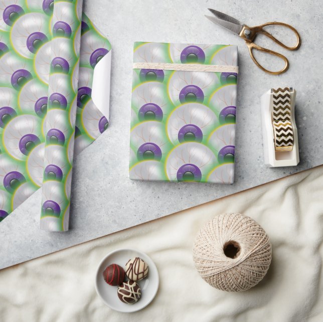 Papier Cadeau Monster Eyeball Brew Purple Green Halloween (Artisanat)