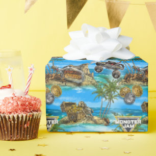 Papier Cadeau Monster Jam - Anniversaire de la Malédiction des P