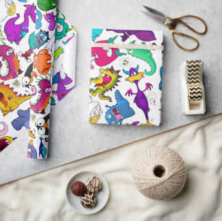 Papier Cadeau Monster Menagerie, papier d'emballage