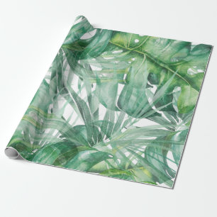 Papier Cadeau Monstera Feuille Tropical