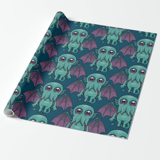 Papier Cadeau Monstre Cthulhu, bébé mûr (Déroulé)