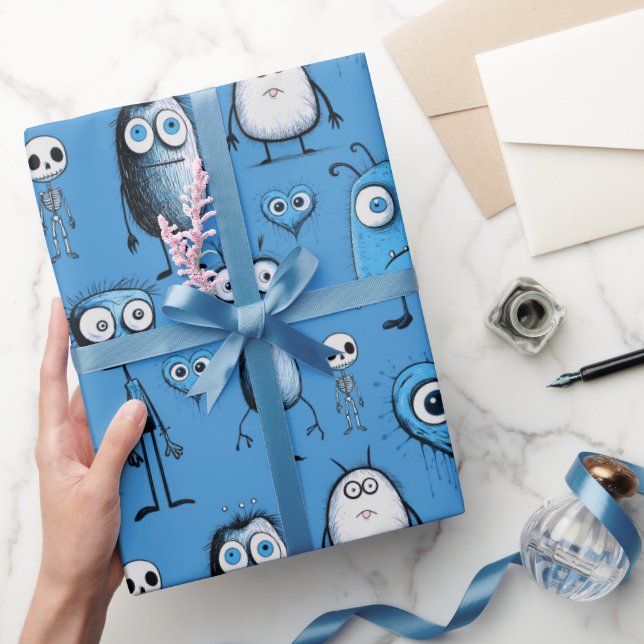 Papier Cadeau Monstres bleus (Cadeaux)