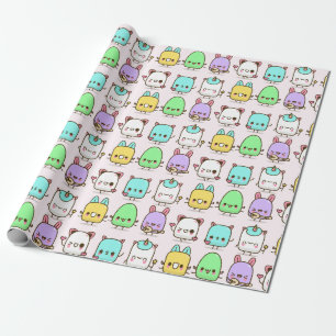 Papier Cadeau Monstres de Kawaii