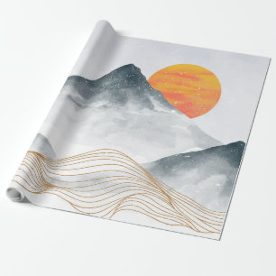 Papier Cadeau Montagne bleue