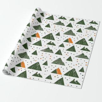 Papier Cadeau Montagne verte minimale