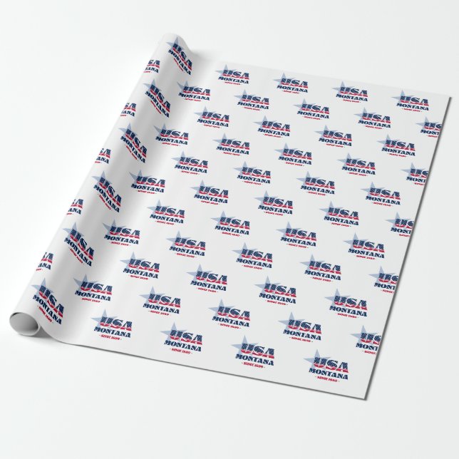 Papier Cadeau Montana Stars et Stripes State (Déroulé)
