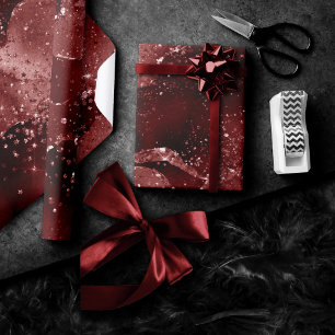 Papier Cadeau Moody Agate   Henné sang rouge grenat bijou ton