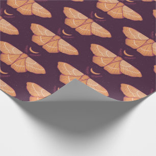Papier Cadeau Moon Moth Witchy Night Art - Illustration magique