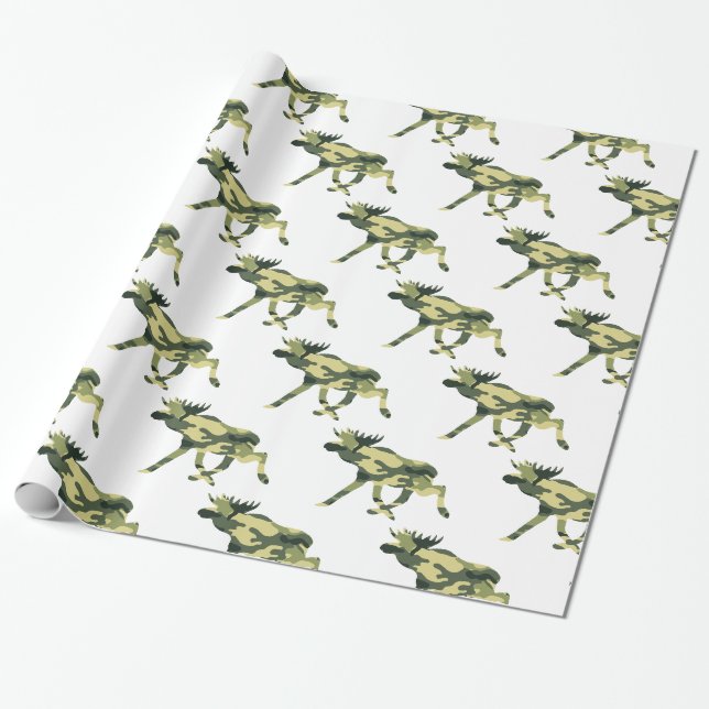 Papier Cadeau Moose / Elk Woodland Camouflage / Camo (Déroulé)