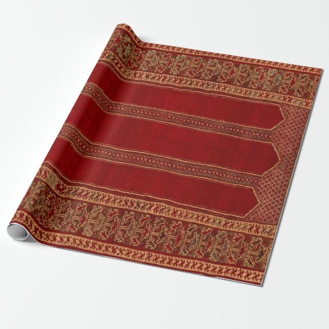 Papier Cadeau Moquette orientale turque perse rouge (Déroulé)