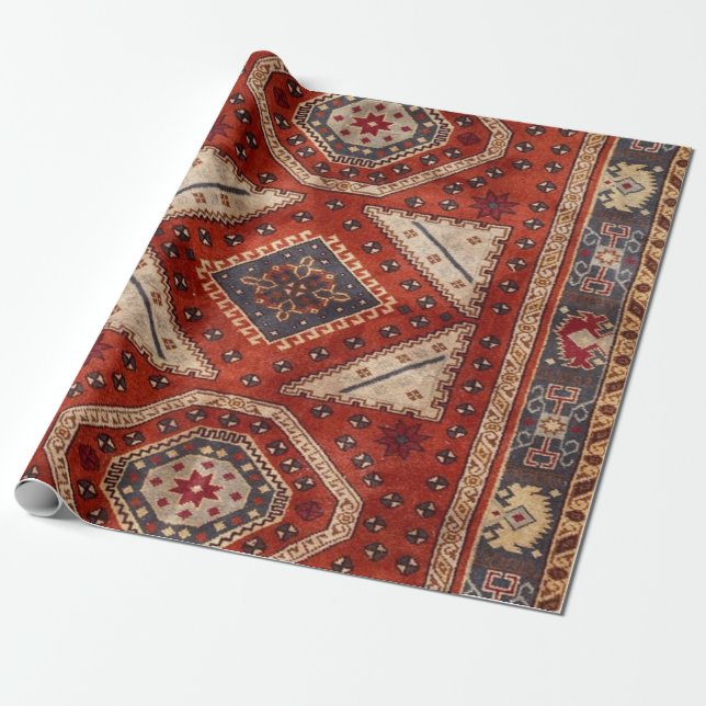 Papier Cadeau Moquette orientale turque perse rouge (Déroulé)