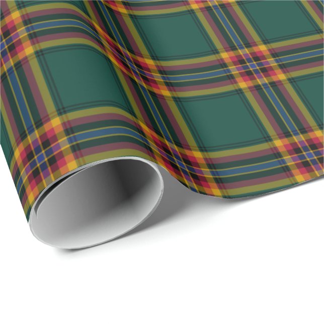 Papier Cadeau Moran Clan Tartan Irish Plaid Motif (Coin rond)
