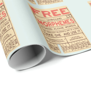 Papier Cadeau Morphèmes libres Funny Grammar Anglais