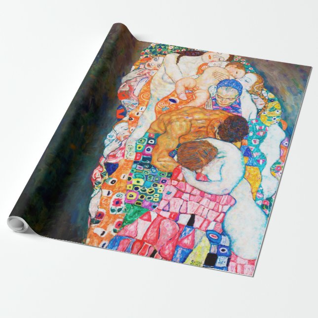 Papier Cadeau Mort et vie, Gustav Klimt (Déroulé)